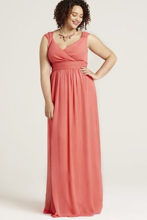 V-Ausschnitt Chiffon prächtiges Brautjungfernkleid mit gekappten Ärmeln - Bild 13