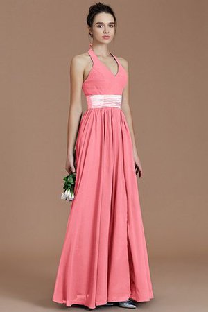 Normale Taille A-Line Ärmelloses Bodenlanges Brautjungfernkleid aus Chiffon - Bild 32