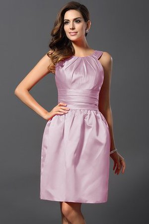 Robe demoiselle d'honneur naturel de princesse avec zip a-ligne en satin - Photo 19