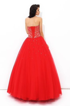 Duchesse-Linie Herz-Ausschnitt Bodenlanges Quinceanera Kleid mit Perlen ohne Ärmeln - Bild 2