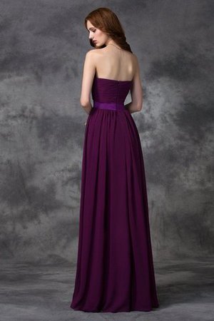 Abito da Damigella Lunghi Cuore A Terra con Increspato in Chiffon - Foto 30