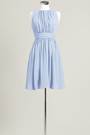Robe demoiselle d'honneur bref col ras du cou a-ligne manche nulle - Photo 13
