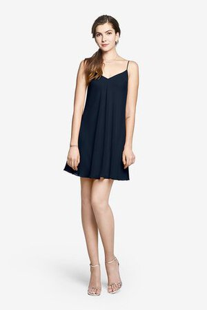Spaghetti Träger gerüschtes Chiffon kurzes Brautjungfernkleid - Bild 3