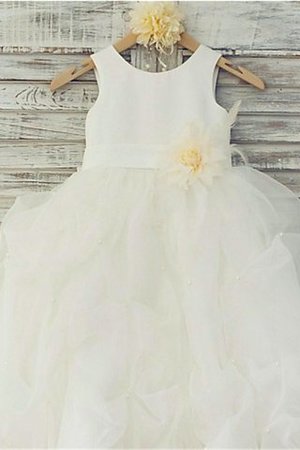 Robe de cortège enfant naturel col u profond de mode de bal avec fleurs en organza - Photo 2