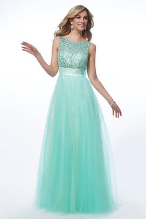 Robe de soirée ligne a col en bateau avec perle avec sans manches fermeutre eclair - Photo 1