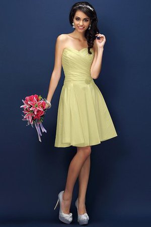 Vestido de Dama de Honor de Corte-A de Escote Corazón de Drapeado de Cremallera - Foto 7