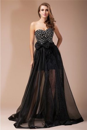 Ärmelloses Modisches Anständiges Abendkleid mit Rücken Schnürung mit Perlen - Bild 1