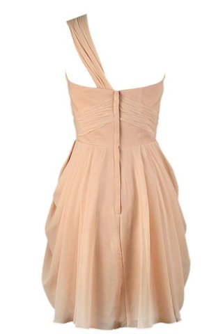 Abito da Damigella in Chiffon con Festone Senza Maniche mini A-Line con Piega - Foto 2