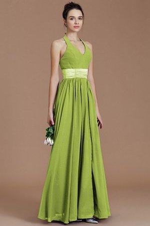 Normale Taille A-Line Ärmelloses Bodenlanges Brautjungfernkleid aus Chiffon - Bild 19