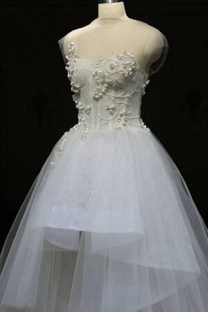 Robe de mariée facile decoration en fleur elevé haut bas textile en tulle - Photo 3