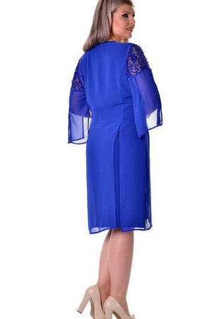 Schaufel-Ausschnitt Chiffon normale Taille enges knielanges Cocktailkleid mit Reißverschluss - Bild 2