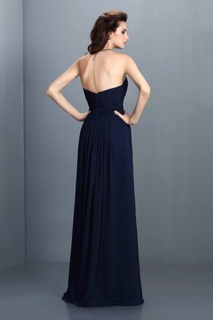 Abito da Damigella Senza Maniche A-Line in Chiffon A Terra con Festone - Foto 30