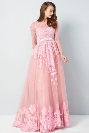 Robe de soirée de princesse en tulle ligne a appliques col u profond - Photo 1