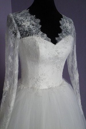 Duchesse-Linie langärmeliges Ärmellos bodenlanges bescheidenes romantisches Brautkleid - Bild 4