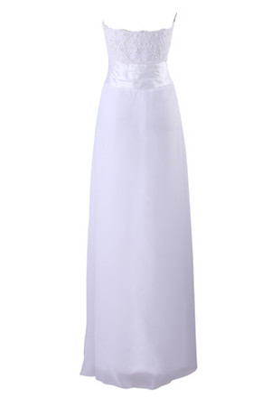 Trägerlos Ärmelloses schwingendes knöchellanges schlichtes Brautkleid mit Perlen - Bild 5