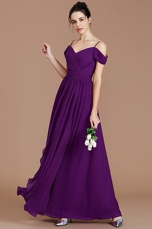 Prinzessin Chiffon Ärmelloses Schulterfreier Ausschnitt Bodenlanges Brautjungfernkleid - Bild 19