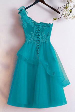 Ein Schulter Exquisit Natürliche Taile Schickes Cocktailkleid mit Blume - Bild 2
