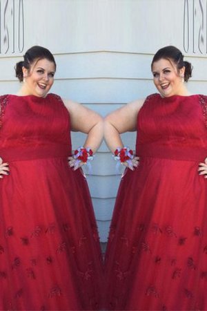 Empire Taille Prinzessin Schaufel-Ausschnitt Ballkleid in Großen Größe mit Applike - Bild 1