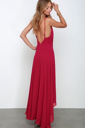 Abito da Damigella con Increspato Tubino sexy in Chiffon Profondo V-scollo Semplice - Foto 12