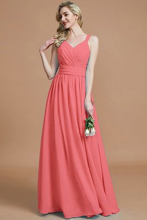 Ärmelloses Prinzessin A-Line Bodenlanges Brautjungfernkleid mit V-Ausschnitt - Bild 34