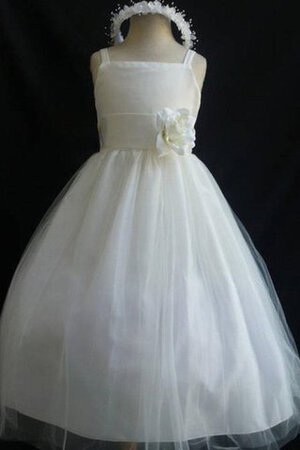 Abito da Cerimonia Bambini A-Line Conotta con Fiore in Tulle Senza Maniche - Foto 1