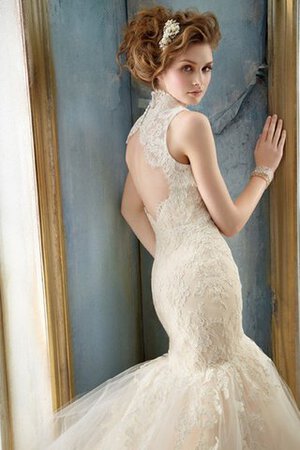 Normale Taille Tüll Spitze Spaghetti Träger Brautkleid mit Bordüre mit Applike - Bild 5