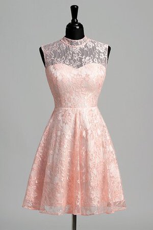 Ärmelloses Reißverschluss Spitze einfaches Ballkleid mit Schlüsselloch Rücken mit Bordüre - Bild 3