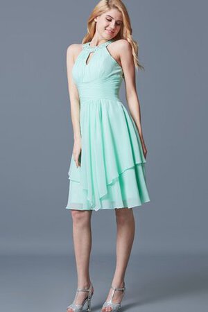 Ärmelloses A-Linie Chiffon prächtiges knielanges Brautjungfernkleid - Bild 3