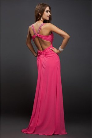 Abito da Ballo in Chiffon Alta Vita Lungo Tubino con Increspature - Foto 2