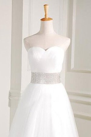 Abito da Sposa in Tulle in Pizzo Senza Maniche con Nastro con Fusciacca Cuore - Foto 1