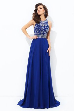 Perlenbesetztes Schaufel-Ausschnitt Ärmelloses Anständiges Formelles Abendkleid - Bild 3