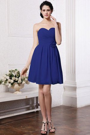 Chiffon Drapiertes Ärmelloses Mini Brautjungfernkleid mit Herz-Ausschnitt - Bild 24