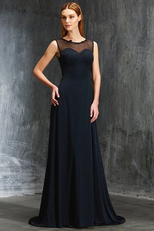 Prinzessin Normale Taille A Linie Ärmelloses Abendkleid mit Sweep Zug - Bild 1