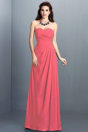 Abito da Damigella Senza Maniche A-Line in Chiffon A Terra con Festone - Foto 28