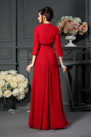 Perlenbesetztes Spaghetti Träger Empire Taille Reißverschluss Bodenlanges Brautmutterkleid - Bild 2