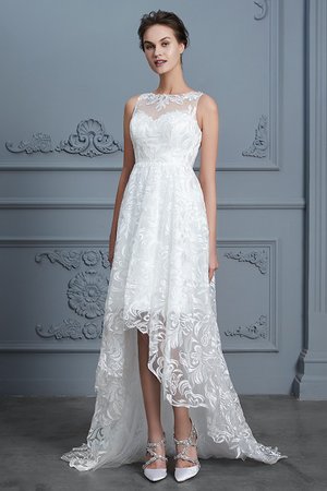 Natürliche Taile Strand Ehrenvoll Einfaches Brautkleid mit Knöpfen - Bild 3