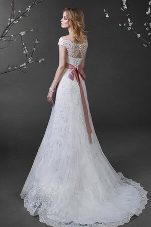 Robe de mariée festonné boutonné ceinture d'epaule ecrite avec zip - Photo 5