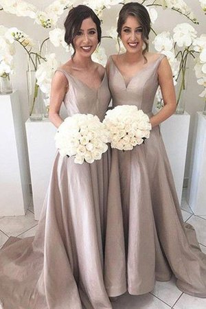 Vestido de Dama de Honor de Corte-A de Corte princesa de Cola Barriba de Sin mangas - Foto 1