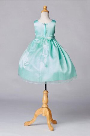 Abito da Cerimonia Bambini in Organza Alla Caviglia Senza Maniche con Fiocco Tondo A-Line - Foto 3