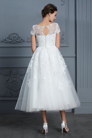 Plissiertes Ausgezeichnet Informelles Glamouröses Wadenlanges Brautkleid - Bild 2