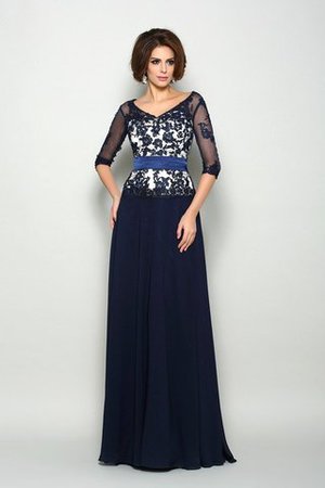 Robe mère de mariée en chiffon avec perle appliques de princesse v encolure - Photo 1