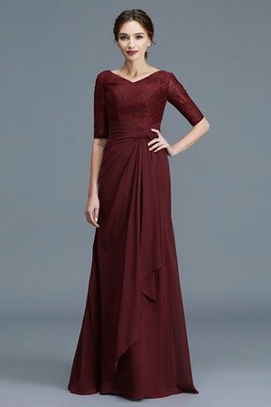 Abito mamma Sposa A-Line Principessa con Mezze Maniche A Terra in Chiffon - Foto 1