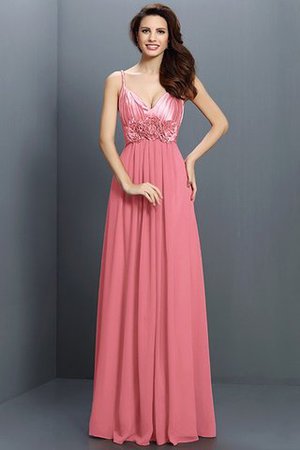 Robe demoiselle d'honneur longue a-ligne de col en v avec sans manches de princesse - Photo 28