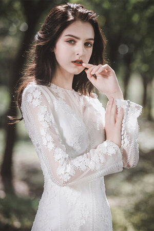 Vestido de Novia en Encaje de Hasta el Tobillo de Encaje Adorno de Adorable - Foto 3