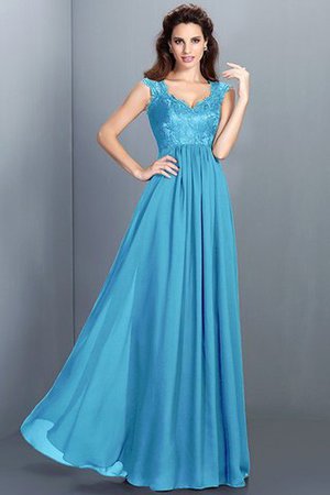 Robe demoiselle d'honneur longue naturel manche nulle jusqu'au sol de princesse - Photo 2