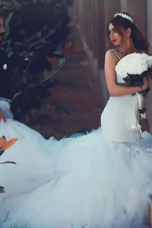 Abito da sposa retro con piega schiena nuda sirena lungo attraente - Foto 1