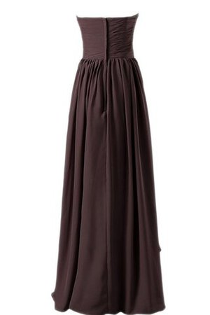 Ärmelloses A-Line trägerloser Ausschnitt gerüschtes bodenlanges Brautjungfernkleid - Bild 3