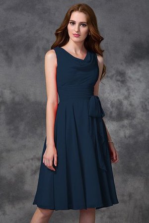 Abito da Damigella Naturale Principessa in Chiffon A-Line Cerniera - Foto 9