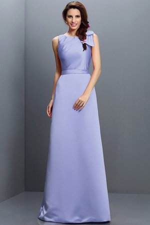Robe demoiselle d'honneur longue en forme fermeutre eclair col en bateau en satin - Photo 18