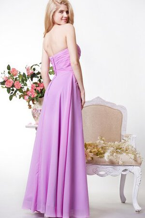 Abito da Damigella Senza Maniche in Chiffon con Piega Cuore con Increspature Cerniera - Foto 3